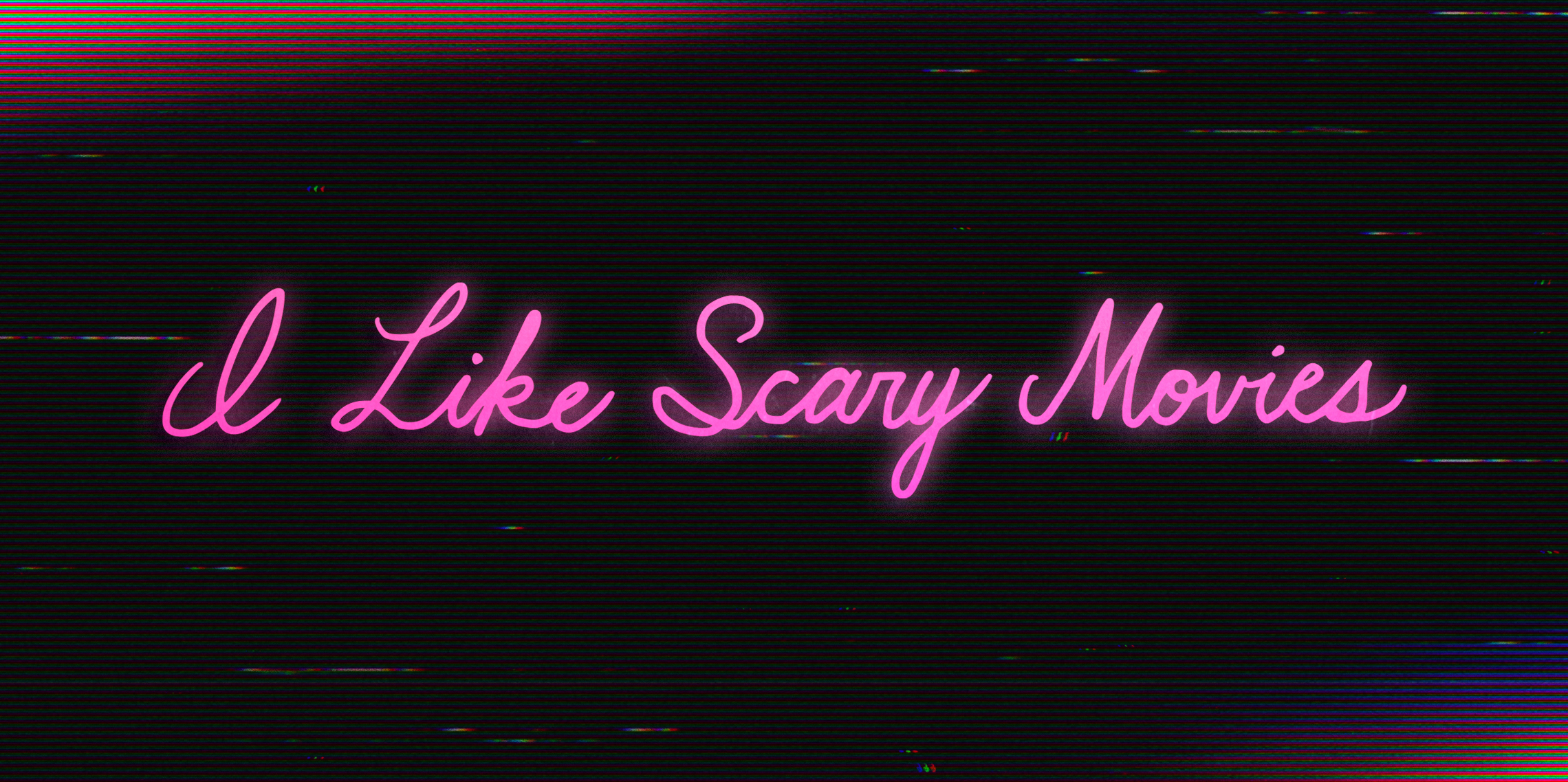 I Like Scary Movies logo overlayed on background of VHS static